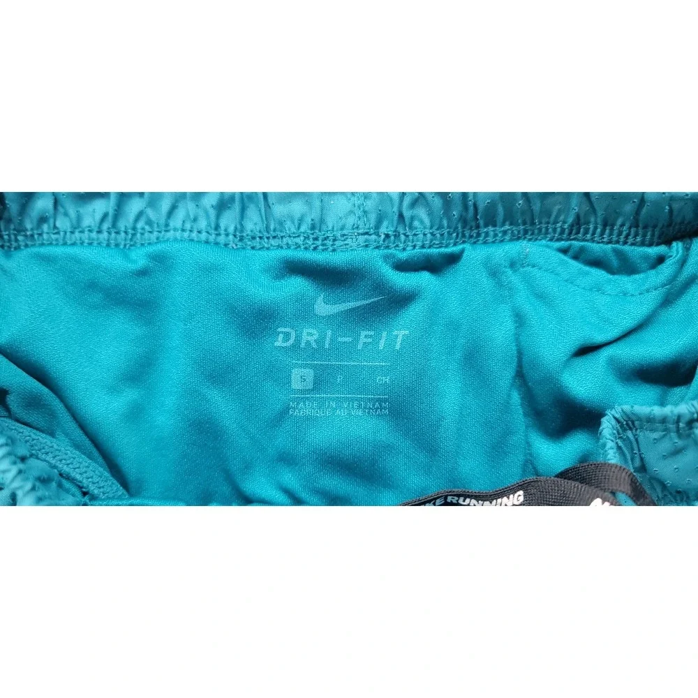 Nike Dri-Fit Running Shorts Women's Small Teal Built-in Brief Drawstring Pocket